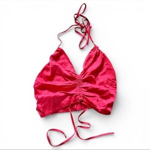 Y2K Hipster Do+Be Pink Butterfly Halter Top Size Medium